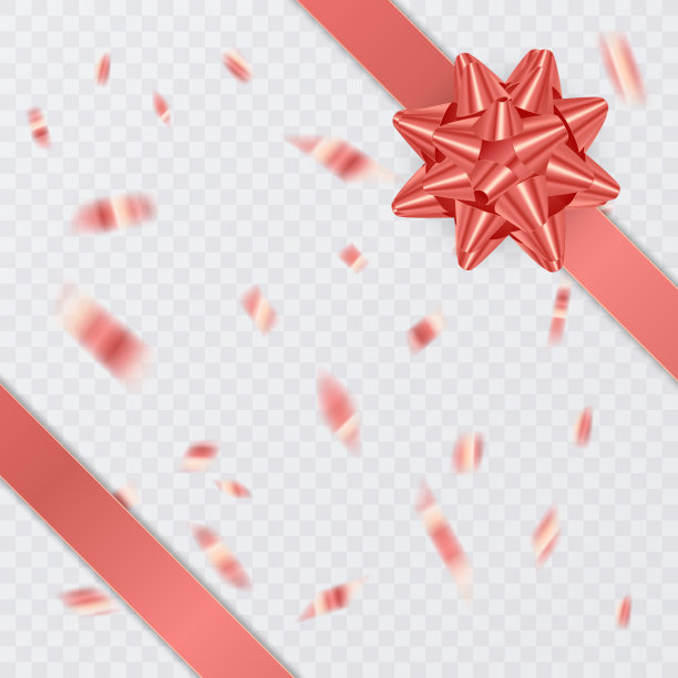 装饰白色背景的红色蝴蝶结圣诞节图片下载