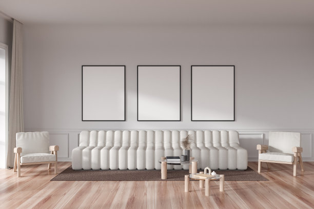 客厅内部有沙发和两把椅子，咖啡桌，模型框架图片下载