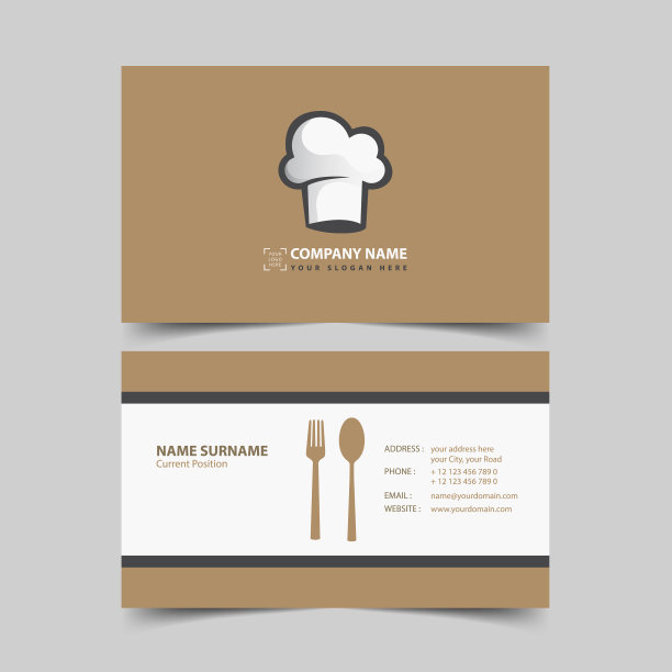 厨师名片设计模板图片下载