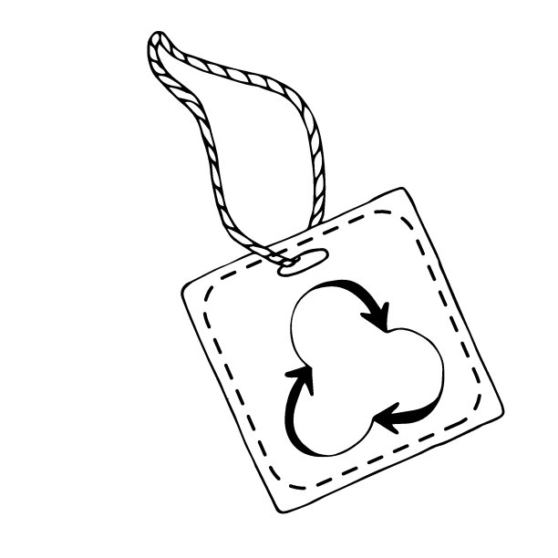 线标签与回收符号图标孤立在白色背景。横幅，标签，标签，标志，贴纸。图片下载