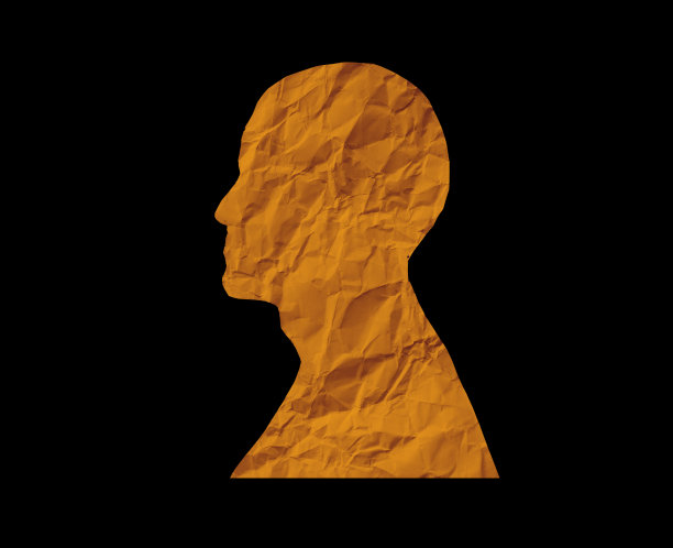 黑色背景的人头剪影。图片下载