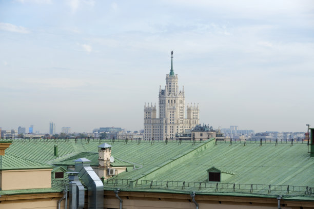 从楼顶俯瞰莫斯科市中心图片下载
