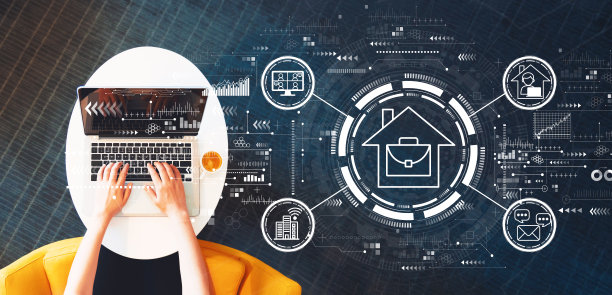 远程工作主题与人使用笔记本电脑图片下载