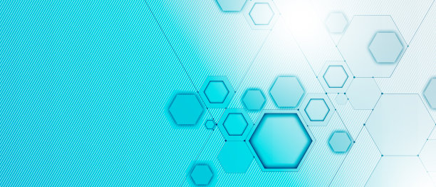 抽象白蓝几何技术数字高科技概念图片下载