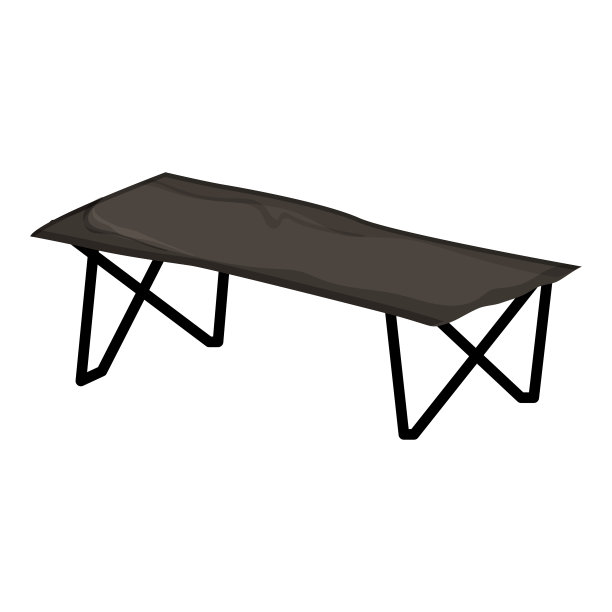 游客帆布床营地卡通矢量插图图片下载