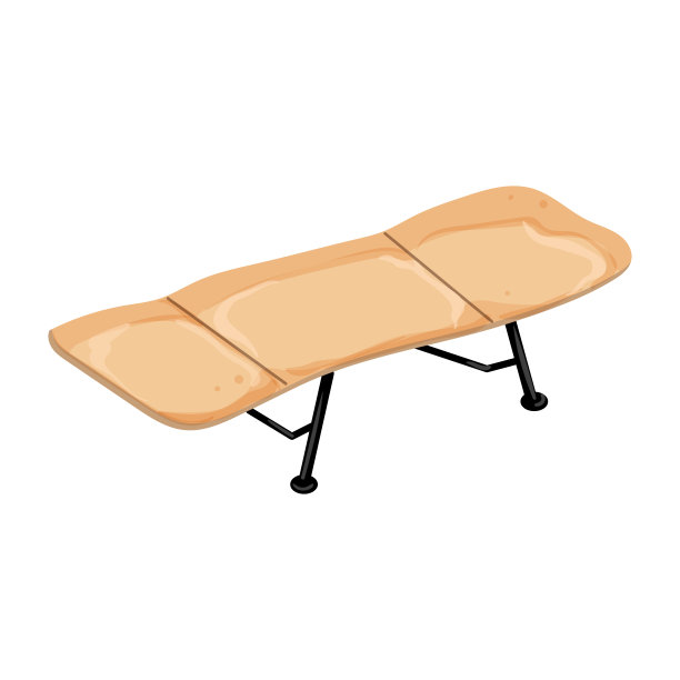 折叠帆布床露营卡通矢量插图图片下载