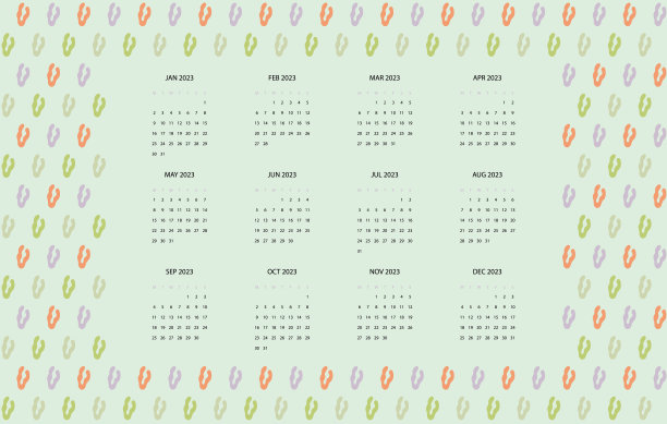 2023年日历模板，文具设计，图片下载