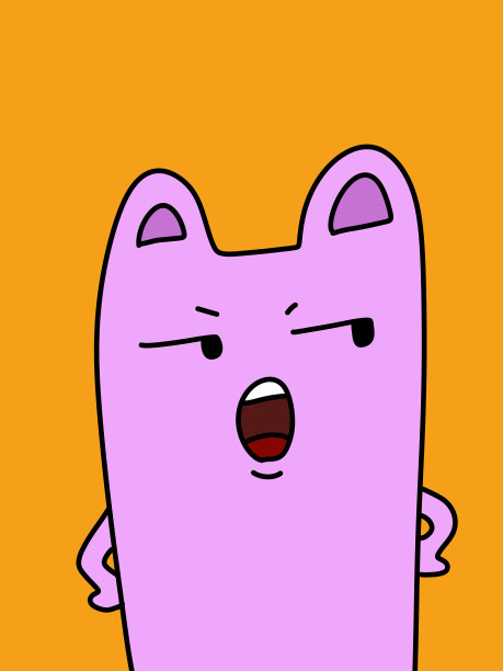 可爱的卡通在橙色的背景图片下载