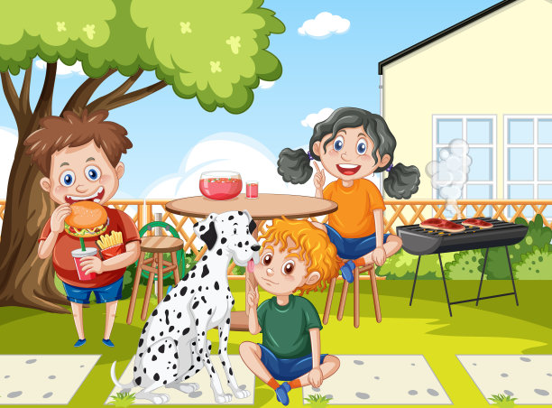 孩子们在后院活动图片下载