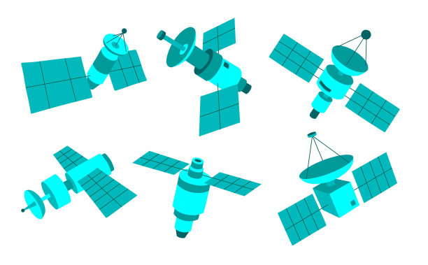 白色背景的卫星图像。图片下载