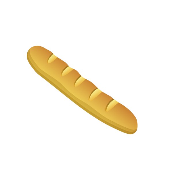 矢量法国面包图标。法棍面包的平面插图。健康面包孤立在白色背景。图片下载