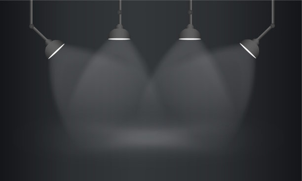 逼真的聚光灯设备在黑暗的背景图片下载