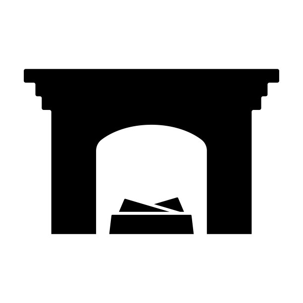 壁炉图标。黑色的轮廓。前视图。矢量简单的平面图形插图。孤立的物体在白色背景上。隔离。图片下载