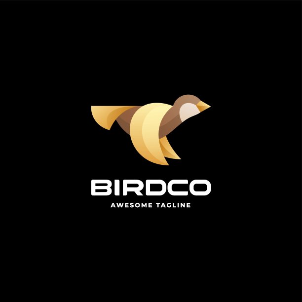 矢量插图鸟渐变彩色风格。图片下载