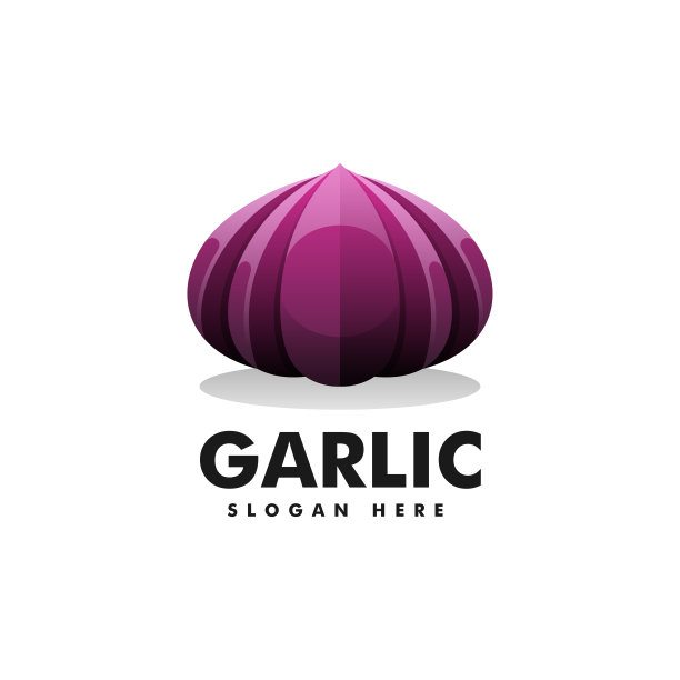 矢量插图大蒜梯度彩色风格。图片下载