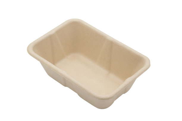 白色背景上的甘蔗渣可回收餐碗图片下载