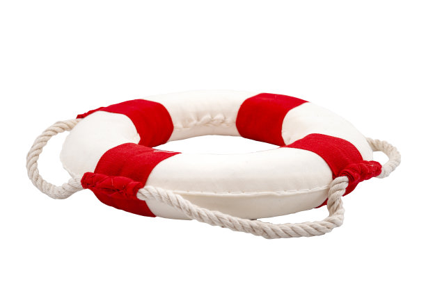 协助生存，紧急救助，救生设备和救生装备的概念与救生圈孤立在白色背景与剪切路径切断图片下载