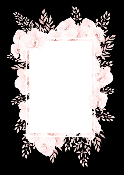 水彩粉红色热带卡。图片下载