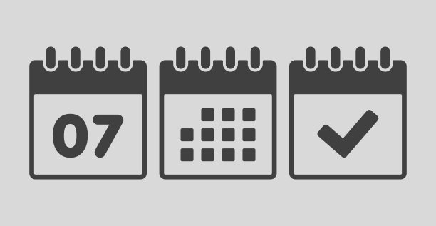 矢量图标页日历编号7，议程，完成图片下载
