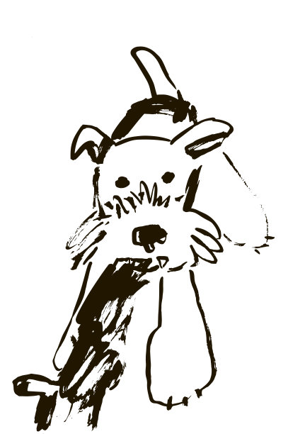 狐狸梗狗线肖像矢量插图图片下载