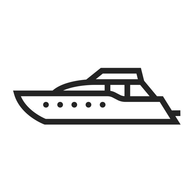 超级游艇游艇线图标。豪华邮轮运输的标志。孤立的矢量图图片下载