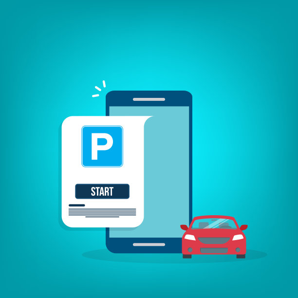 智能城市停车手机app概念。城市交通技术图片下载