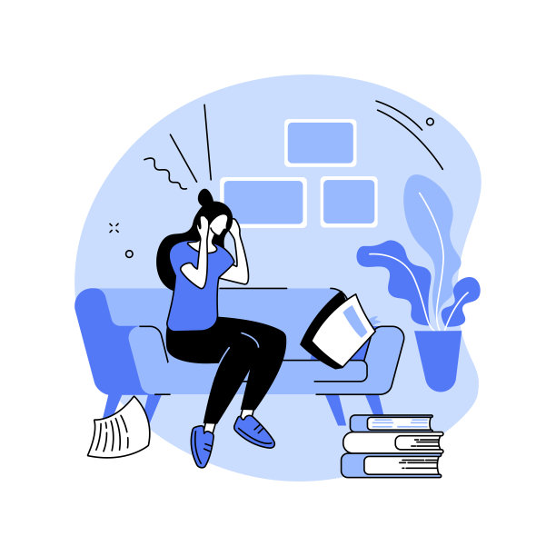 考前忧虑孤立卡通矢量插图。图片下载