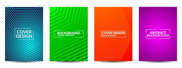 套封面设计的彩色几何抽象背景图片下载