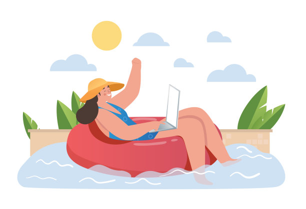 夏日快乐的自由职业者图片下载