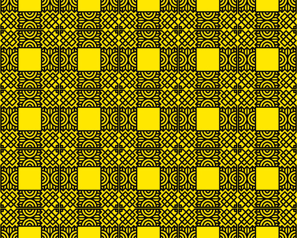 无缝瓷砖图案的插图，黄色的颜色完美的背景或墙纸图片下载