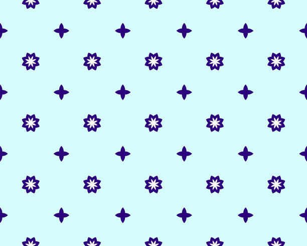 无缝图案以几何蓝色为主色调装饰风格图片下载