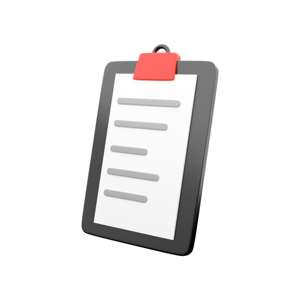 3d渲染检查表在剪贴板纸上孤立的白色背景，3d渲染插图。带有检查任务的笔记本。在线调查概念，考试笔记，商务合同，研究表格。图片下载