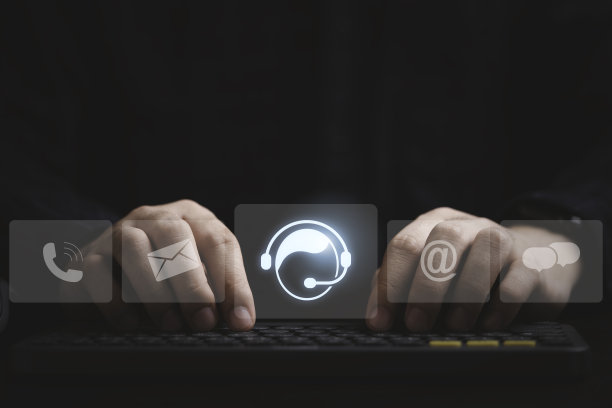 手打字图标包括运营商手机通讯地址和泡沫消息的客户服务和联系的概念。图片下载