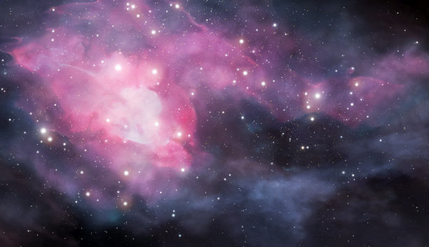 粉红色的宇宙星云图片下载