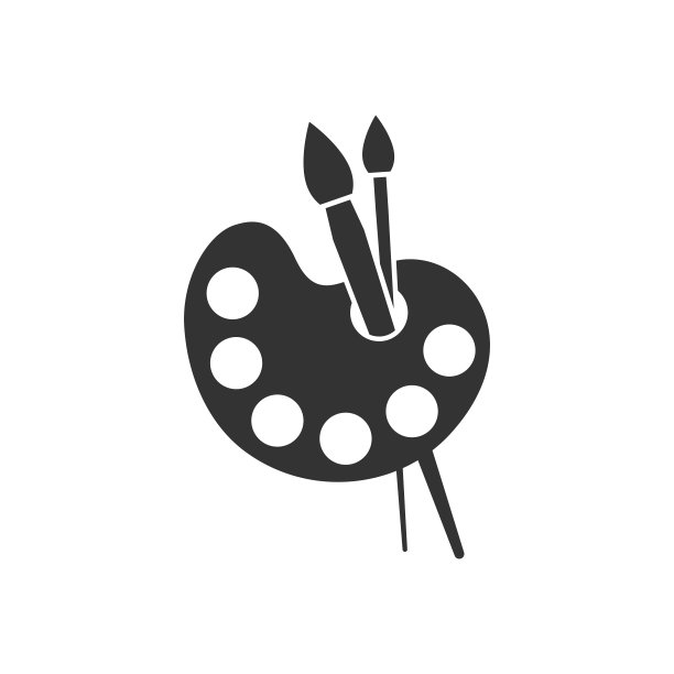 艺术家调色板在平面风格的画家工具上图片下载