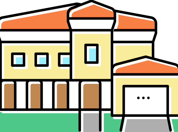 地中海住宅颜色图标图片下载