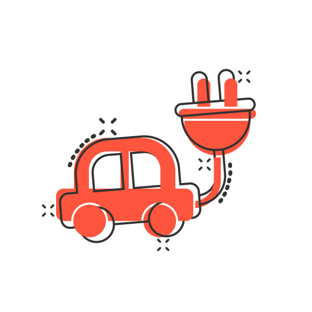 电动汽车图标在漫画风格电动汽车图片下载