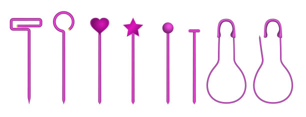 逼真的隔离安全别针集合图片下载