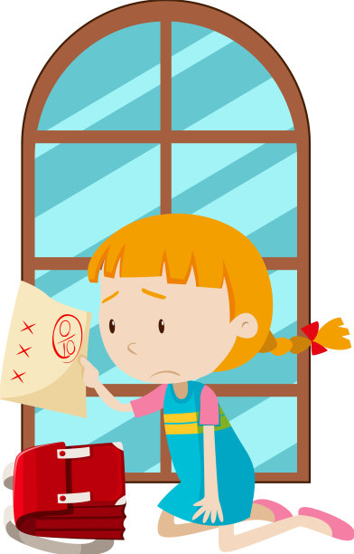 窗边成绩不好的伤心女孩图片下载