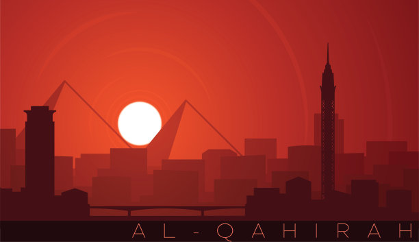开罗低太阳天际线场景图片下载