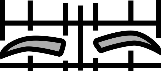 不对称的眉毛特征颜色图标图片下载