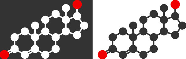 睾酮男性性激素分子扁平图标图片下载