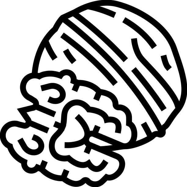 核桃坚果线图标图片下载