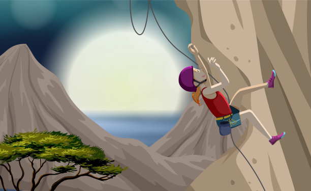 人们攀登落基山的场景图片下载