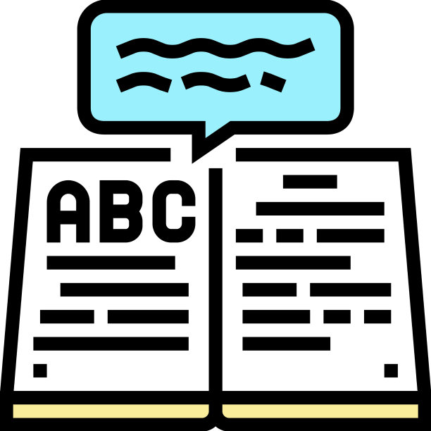 书英文彩色图标图片下载