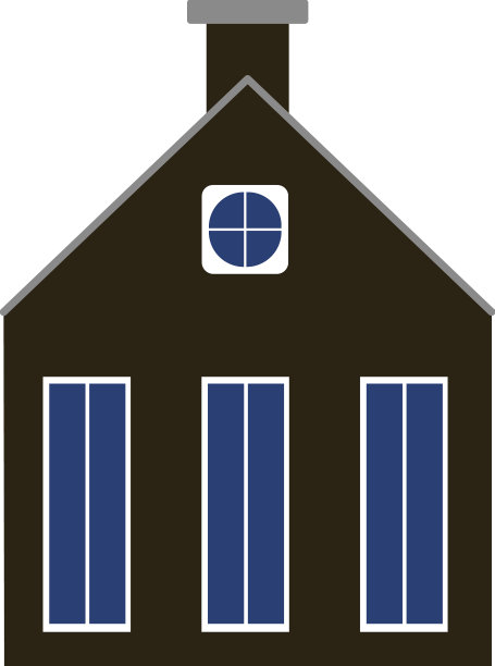 城镇平房子彩色平风格图标图片下载