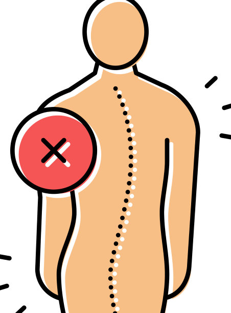 特发性脊柱侧凸彩色图标图片下载
