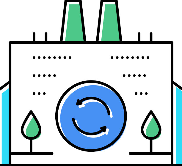 生态环保工厂彩色图标图片下载
