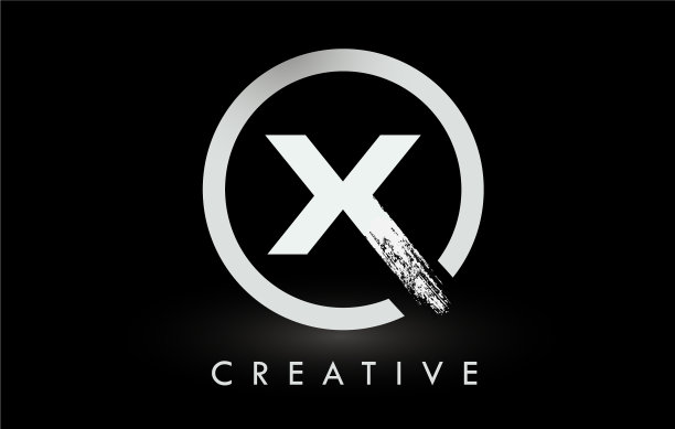 白色x刷字母logo设计创意刷图片下载