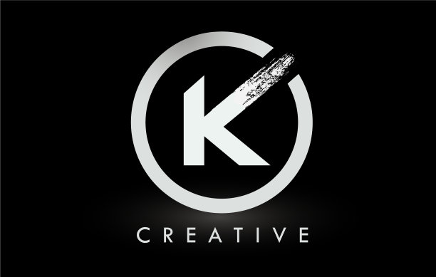 白色刷字母logo设计创意刷。图片下载